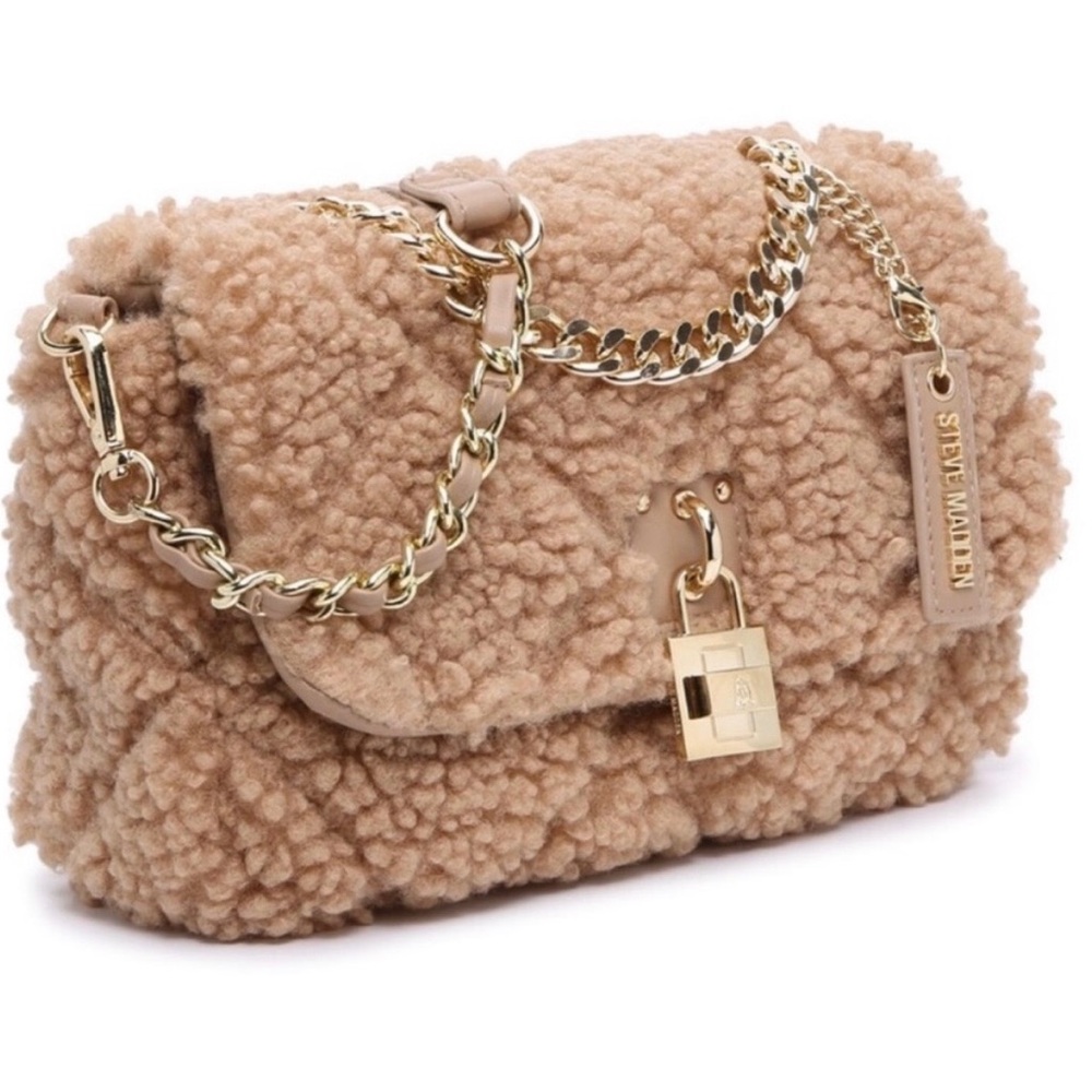 Steve Madden Tan Gold Chain Shoulder Bag